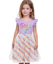 Girls Valentines Day Dresses Heart Print Dress