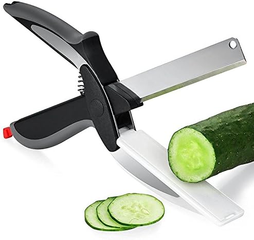 New Multifunctional Knife Smart Clever Cutter 2-in-1 Cutting Board Scissors