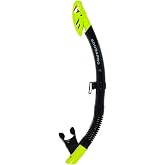 SCUBAPRO Spectra Dry Snorkel with Purge Valve, Flexible Lower Corrugated Tube, Regulator-Style Mouthpiece and Quick-Connect Clip, Black/Yellow
