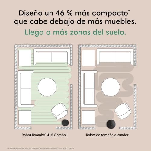 Roomba Plus 415 Combo e Base Multifunção AutoWash, Robô Aspirador e Esfregão, 20.000Pa, Esfregão Extensível, Esfregonas DualClean Liftables, Secagem a Quente, LiDAR Clearview, 90 Days Autonomy, Preto