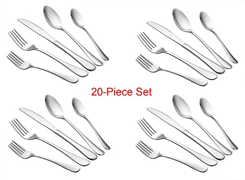 1 LIANYU+20+Piece+Silverware+Stainless+Dishwasher
