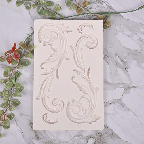 PROKITCHEN Vintage Relief Flourish Silicone Fondant Cake Topper Mold Bakery, Vintage Art Craft Decorator Bakeware Idea DIY Birthday (Collection 11)