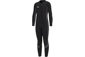 Hevto Kids Wetsuit for Boys Girls Toddler Youth 3/2mm Neoprene Shorty Full Wet Suits Front Zip in Cold Water for Swimming