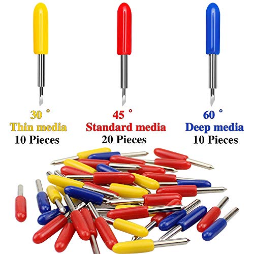Dreamtop 40 Pack 30/45/60 Degree Roland Cutting Plotter Vinyl Cutter Blades Lettering Blade Replacement Blades for Cricut Explore Air/Air 2