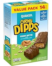 Quaker Chewy Dipps Chocolatey Covered Granola Bars, Peanut Butter, 14 Bars