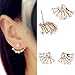 Ownsig Girls Lovely Crystal Faux Pearl Ear Stud Front and Back Earbob