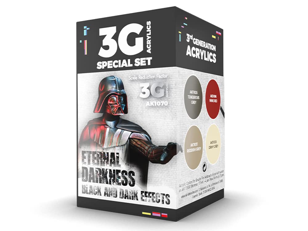 AK Acrylics 3Gen WARGAME Set AK1070 Eternal Darkness (4x17ml)