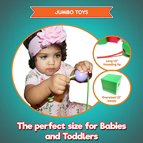 Jumbo Lacing Beads for Kids Montessori Toddler Games and Educational