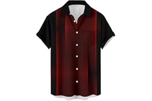 Deer Lady Hawaiian Bowling Shirts for Men Short Sleeve Button Down Shirt Casual Beach Summer Shirts