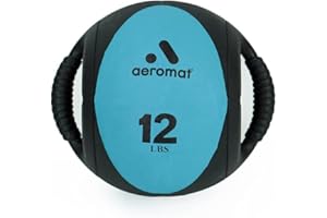 Aeromat Dual Grip Power Medicine Balls for Abdominal Training and Rotational Movements - 9" Diameter - Weights Color-Coded