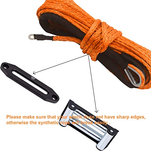 TYT 50ft Synthetic Winch Rope for 1/4" Nylon Winch Line Cable Rope 6mm