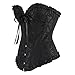 frawirshau Women's Lace Up Boned Overbust Corset Bustier Bodyshaper Top