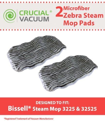 Crucial Vacuum 2 Bissell Steam Mop Zebra Print Deluxe Microfiber Mop Pad Fits Bissell Steam Mop Model 1867, Compare to Part # 203-2158, 2032158, 3255, 32525