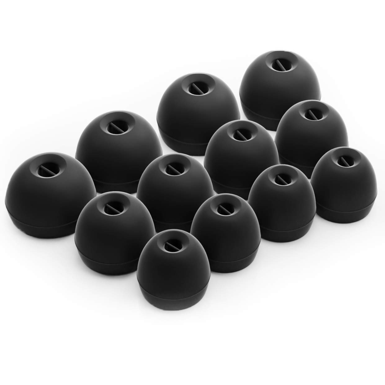 Okuli Set of 12 Silicone EarBuds Ear Tips For Sennheiser CX 3.00, 5.00, 6.00, 7.00 Earphones in Black