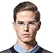 LUFF Premium Computer Reading Glasses Blue Light Blocking Diamond Cut Edge Design Spectacle Readers for Men(+2.0)