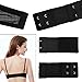 Bra Extender - Pistha 6 PCS Elastic Lingerie Extenders 2-Hooks 2 Rows Extension Strap in Three Different Colors (Black, White and Nude)