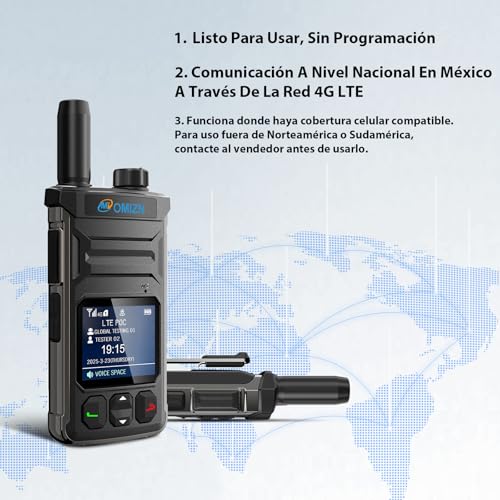 OMIZN T6 Radios de Comunicación Globales 4G LTE Distancia Ilimitada, Cifrado AES-256, Recargables para Equipos de Trabajo, Familias y Actividades al Aire Libre, Paquete de 2