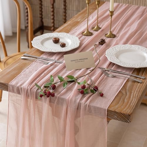 Dusty Pink Cheesecloth Table Runner
