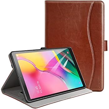 ZtotopCase for Samsung Galaxy Tab A 10.1 Inch Tablet 2019(SM-T510/T515), PU Leather Folding Stand Folio Cover with Pen Holder, Card Pocket and Multiple Viewing Angles,Brown