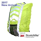 Salzmann 3M Reflective Backpack Cover, Rucksack Cover, Bag Rain Cover, High Visibility, Waterproof, Rainproof, ideal for Cycling and Running