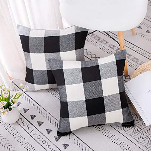 Vanky Set of 2 Buffalo Check Plaid Pillows Farmhouse Decor Christmas Pillow Covers Fall Outdoor