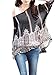JLTPH Ladies Batwing Chiffon Shirt Bohemian Semi Sheer Loose Floral Blouse Tunic Tops