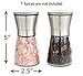 JBTrend Premium Salt and Pepper Grinder Set with FREE Matching Salt and Pepper Shakers - Stainless Steel Salt & Pepper Grinder Set with Glass Body and Adjustable Ceramic Mill - Great Gift Idea
