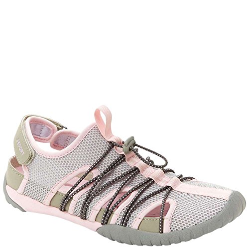 JSport by Jambu Women's Newbury-Water Ready Fisherman Sandal, Light Grey/Petal, 8.5 Medium US