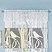 Collections Etc Lace Window Valance 56-inch x 12-inch with Songbirds & Branches, White
