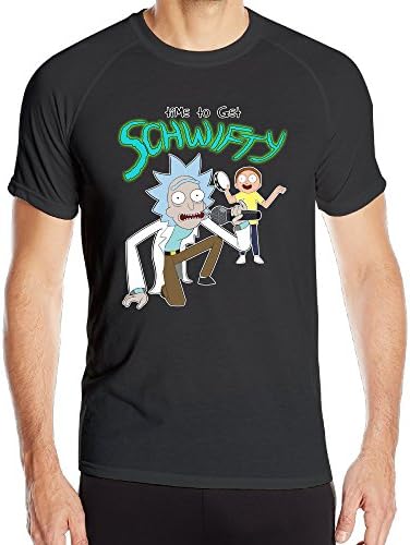 Greenday Men's Rick And Morty Short Sleeve Sports Trendy Tees Black M