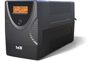 SKE SMART KEY ENERGY Ups Battery Backup and Surge Protector 1250VA/720W,Computer Uninterruptible Power Supply Units,Battery Backup Intelligent LCD,SKE Back UPS,Uninterruptible Power Supply,Battery Backup for Computer SKE