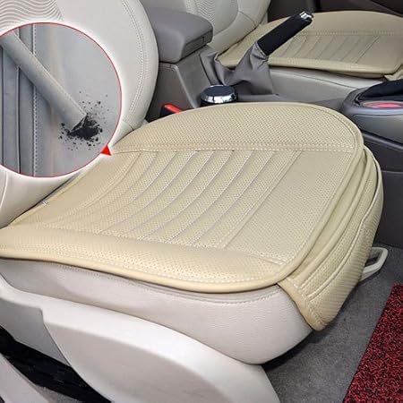 Amazon 熱い販売暖かい冬のカーシートクッション用品自動車のシートは 冬のカーシートクッションパッド竹炭puレザー1 Pcをセットカバー Beige シートカバー 車 バイク