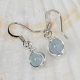 Aquamarine Earrings - March Birthstone Handmade Sea Blue Jewelry