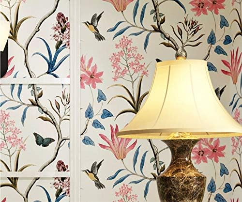 Chinoiserie Wallpaper Bedroom Wall Covering Modern Vintage Pink Floral Wallpaper Blue Tropical Butterfly Birds Flower Wall Paper
