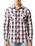 Bentibo Mens Burgundy Plaid Casual Dress Shirt Long Sleeve Button Down Shirts