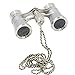 OPO Opera Theater Horse Racing Glasses Binocular Telescope Chain Necklace (Silver with Silver Trim) 3X25