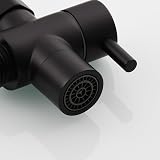 Tecmolog Brass Faucet Diverter Valve with Aerator M22 to M24 Adapter Black view 7