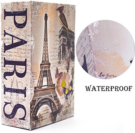 Diversion safe EIOU 7.2 x 4.6 x 1.9 inches Waterproof non-woven fabric book cover Book Safe with Key Lock, Bird tower