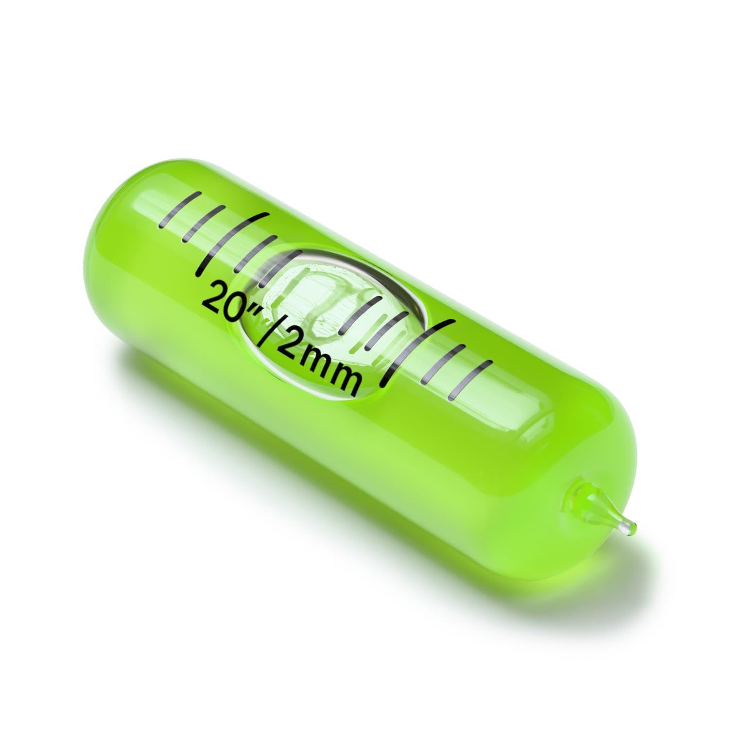 Replacement Level Glass Vial, Spirit Bubble Level, Accurate, with Nib, 35mm x 11mm - Green
