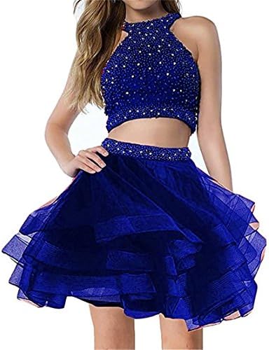 ALW Beaded Halter Short Mini Homecoming Prom Dress Bridesmaid Gown ALW018
