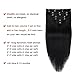 Real Clip in Hair Extensions Black 8 Pieces - Premium Womens Straight Double Weft Thick Remy Hair Extensions Clip in on Human Hair for Long Hair (16