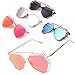 Transer Twin-Beams Geometry Design Women Metal Frame Mirror Sunglasses Cat Eye Glasses (Rose Gold)