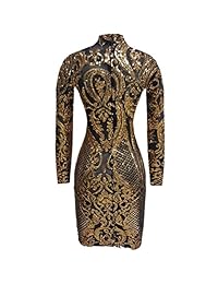 vivosky Vestido de lentejuelas geométrico ajustado