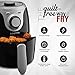 Gourmia GAF218 Air Fryer | Oil-Free Healthy Cooking | 2.2-Quart Capacity | Adjustable Time and Temperature Dials | Removable, Dishwasher-Safe Tray | Free Recipe Book Included