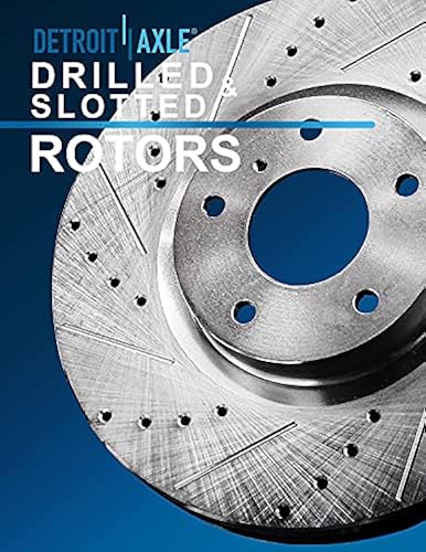 Rear Drilled & Slotted Rotors & Brake Pads Kit | Fits Infiniti FX35, Nissan Murano, Pathfinder | 10-Year Warranty