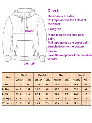 Loveternal Unisex Wolf Hoodie Galaxy 3D Graphic Print with Pocket Make Up Pullover Hoodies Sweatshirt for Women Men XL - Thumbnail 2