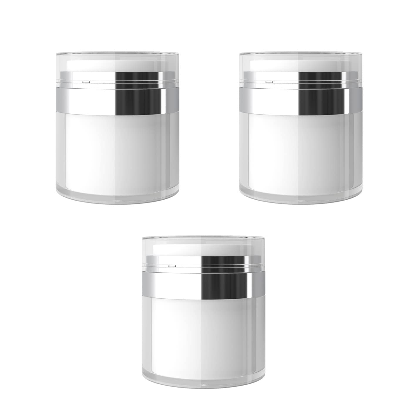 WANGCL 3PCS 50g Travel Pump Dispenser Empty Cosmetic Jars Acrylic Cream Container for Travel and Home