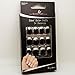 Bling Art False Nails French Fake Black Silver Squoval 24 Acrylic Medium Tips