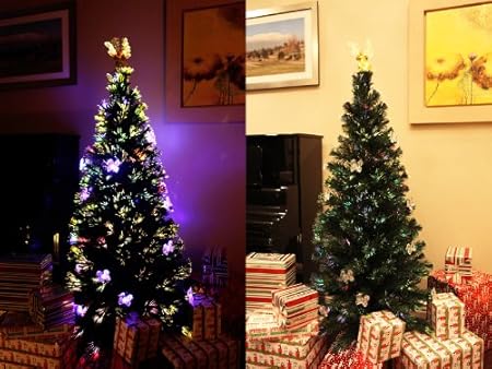 Puntale Per Albero Di Natale Alluncinetto.2 1 M Artificiale Green Pre Lit Multi Color Led Puntale Per Albero Di Natale In Fibra Ottica Con Angelo Amazon It Casa E Cucina