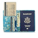 EpicGadget RFID Blocking Premium Leather Passport Holder Travel Wallet Cover Case (Cherry Blossom)